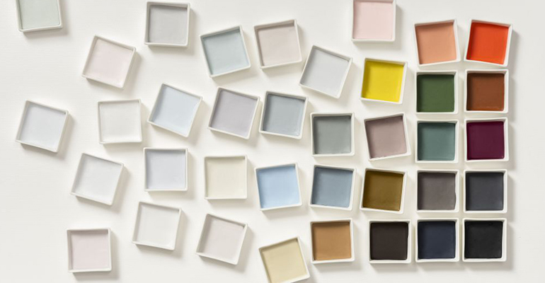 Dulux barva roku - Tranquil Dawn a škála doplňkových barev.